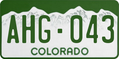 CO license plate AHG043