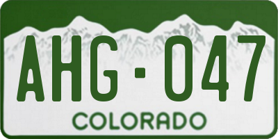 CO license plate AHG047