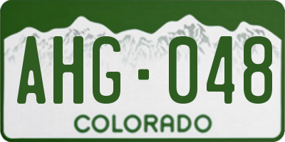 CO license plate AHG048