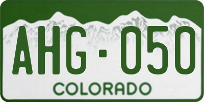 CO license plate AHG050