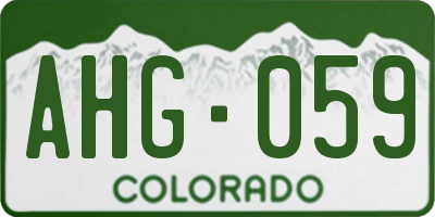 CO license plate AHG059