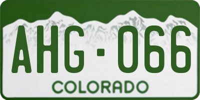 CO license plate AHG066