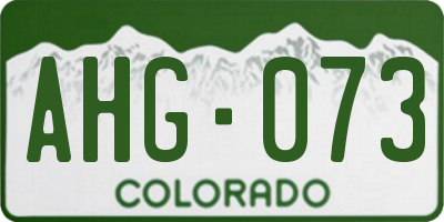 CO license plate AHG073