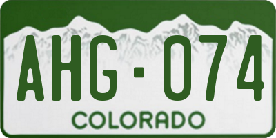 CO license plate AHG074
