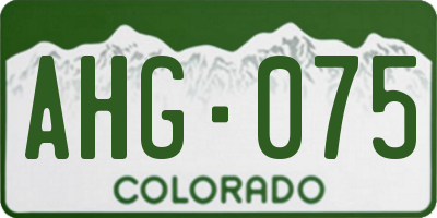 CO license plate AHG075