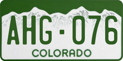 CO license plate AHG076