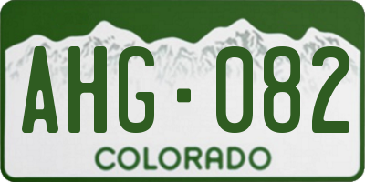 CO license plate AHG082