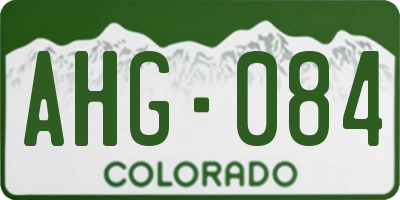 CO license plate AHG084