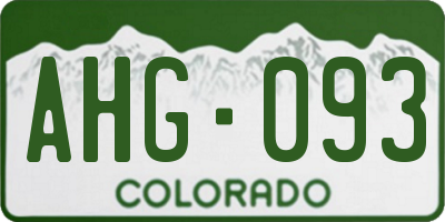 CO license plate AHG093