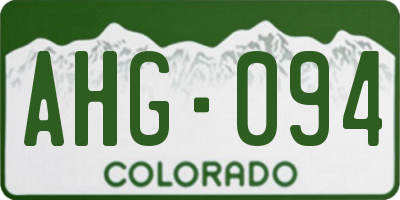 CO license plate AHG094