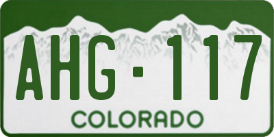 CO license plate AHG117