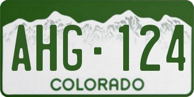 CO license plate AHG124