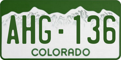 CO license plate AHG136