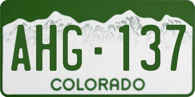 CO license plate AHG137