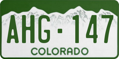 CO license plate AHG147