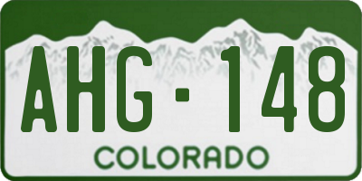 CO license plate AHG148