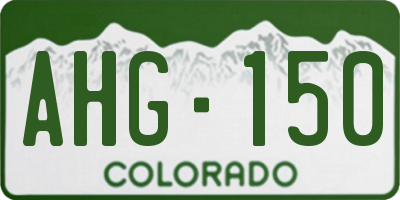 CO license plate AHG150