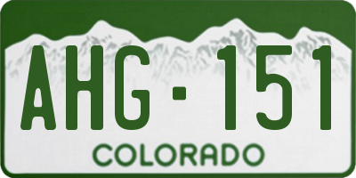 CO license plate AHG151