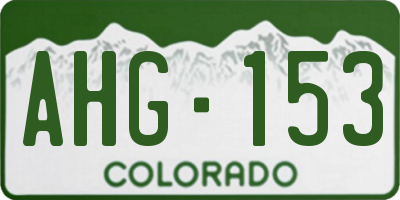 CO license plate AHG153