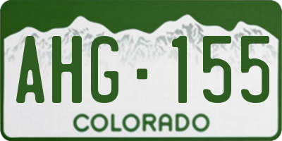 CO license plate AHG155
