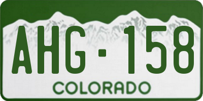 CO license plate AHG158