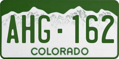 CO license plate AHG162