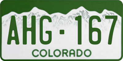 CO license plate AHG167