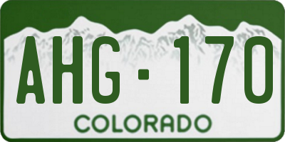CO license plate AHG170