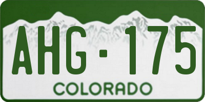 CO license plate AHG175