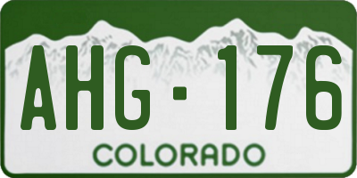 CO license plate AHG176