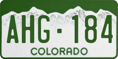 CO license plate AHG184