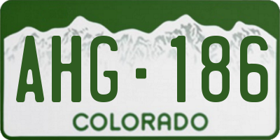 CO license plate AHG186