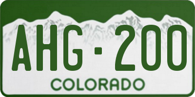 CO license plate AHG200