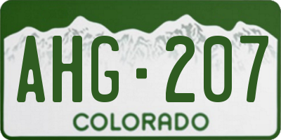 CO license plate AHG207