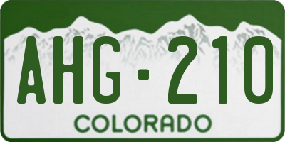 CO license plate AHG210