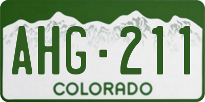CO license plate AHG211