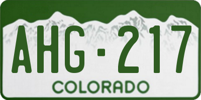 CO license plate AHG217