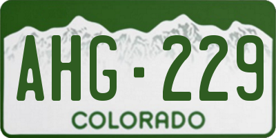 CO license plate AHG229