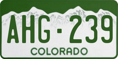 CO license plate AHG239