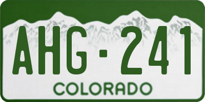 CO license plate AHG241