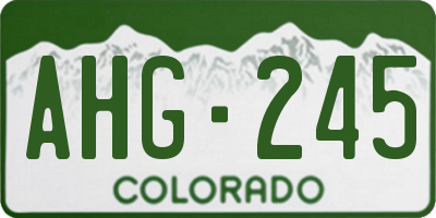 CO license plate AHG245