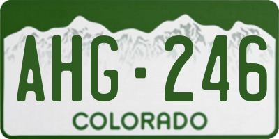 CO license plate AHG246