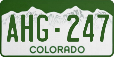 CO license plate AHG247