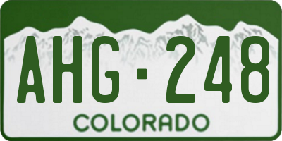 CO license plate AHG248