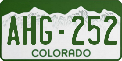 CO license plate AHG252