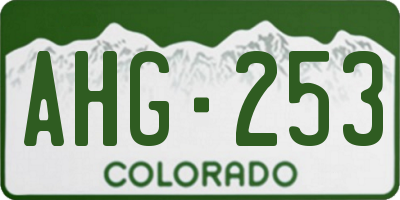 CO license plate AHG253