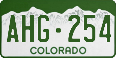CO license plate AHG254