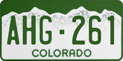 CO license plate AHG261