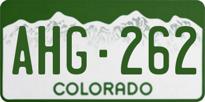 CO license plate AHG262
