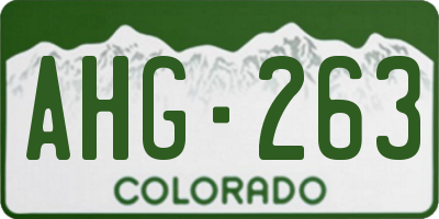 CO license plate AHG263